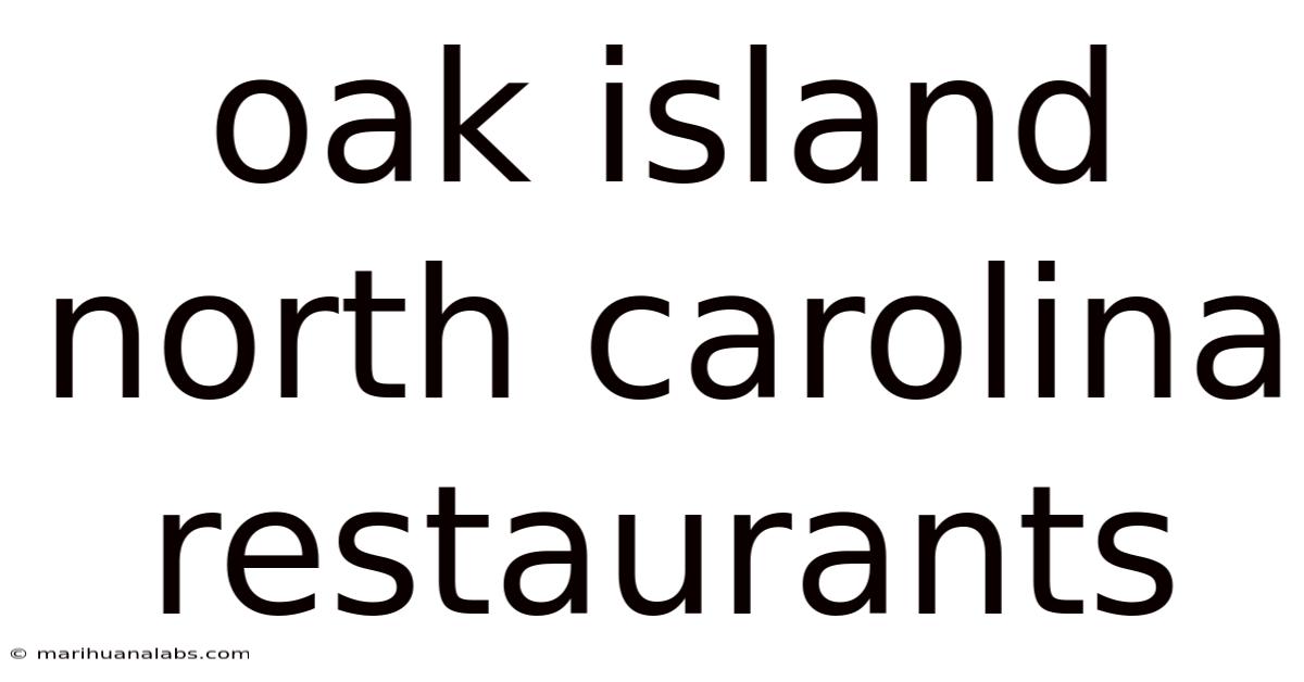 Oak Island North Carolina Restaurants