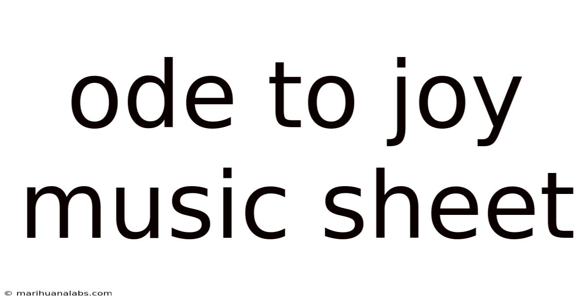 Ode To Joy Music Sheet