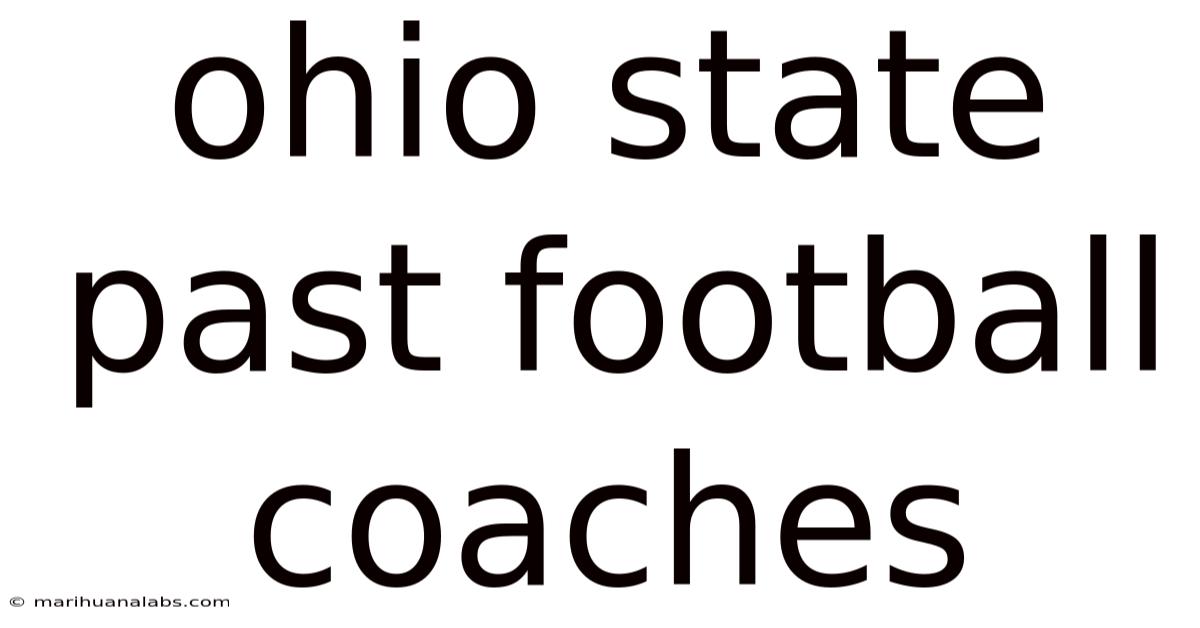 Ohio State Past Football Coaches