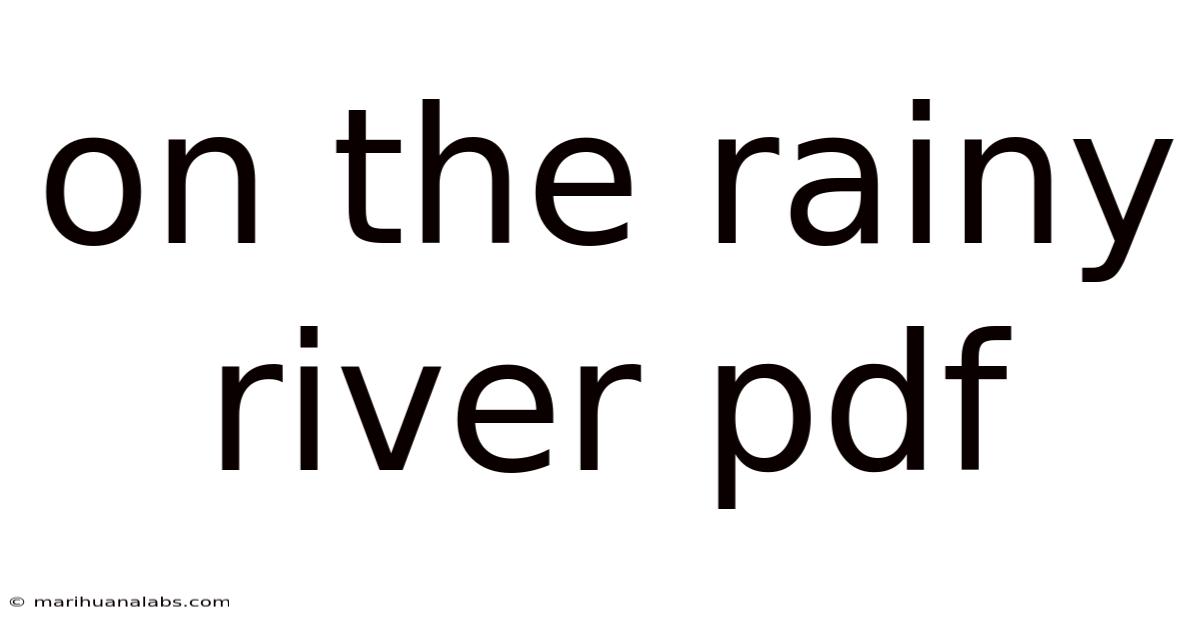 On The Rainy River Pdf