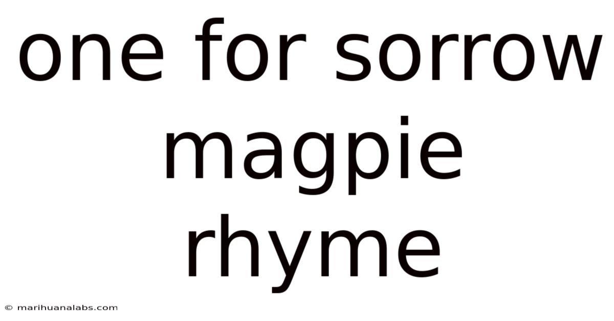 One For Sorrow Magpie Rhyme