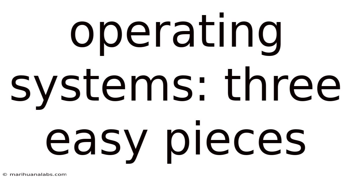 Operating Systems: Three Easy Pieces