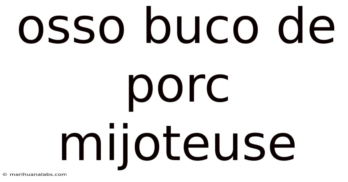 Osso Buco De Porc Mijoteuse