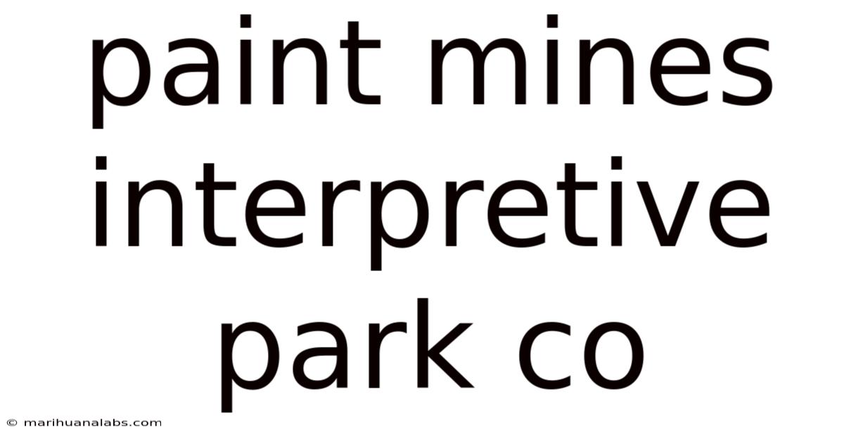 Paint Mines Interpretive Park Co