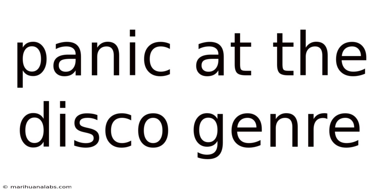 Panic At The Disco Genre