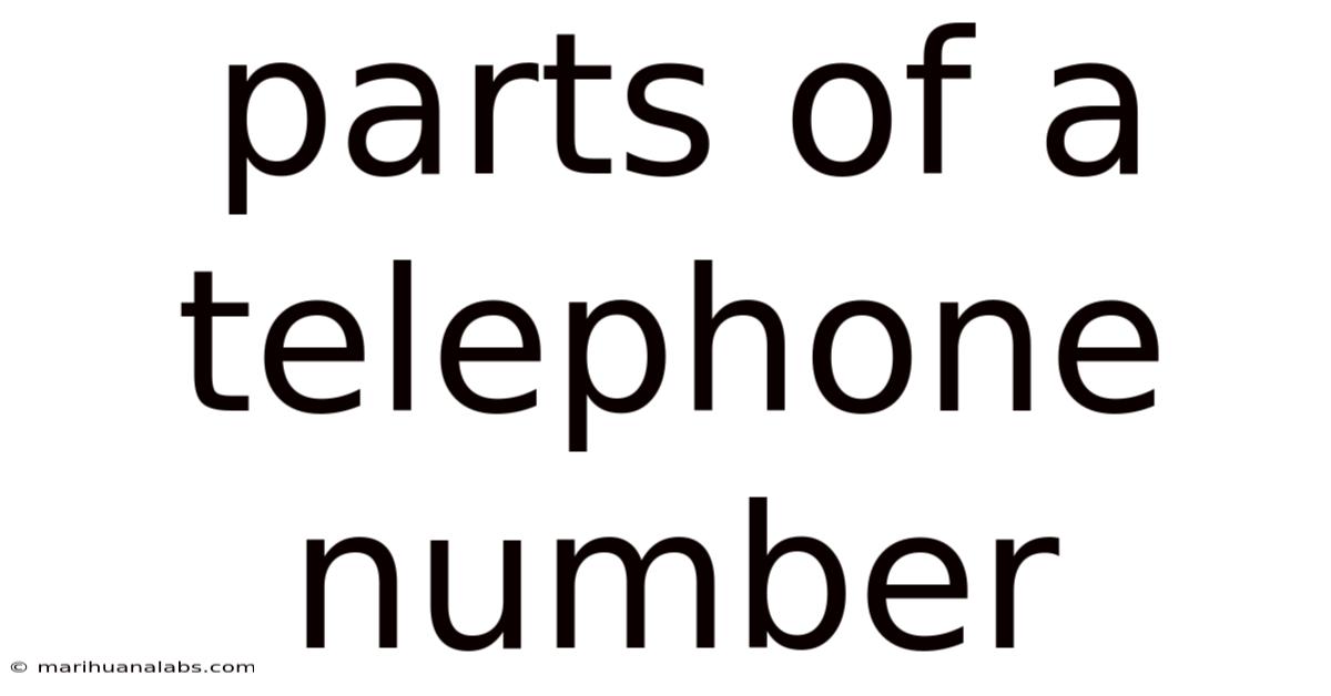 Parts Of A Telephone Number