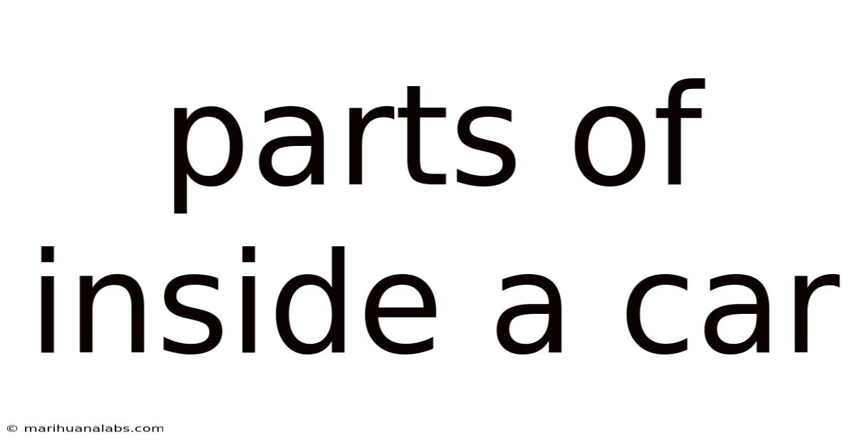 Parts Of Inside A Car