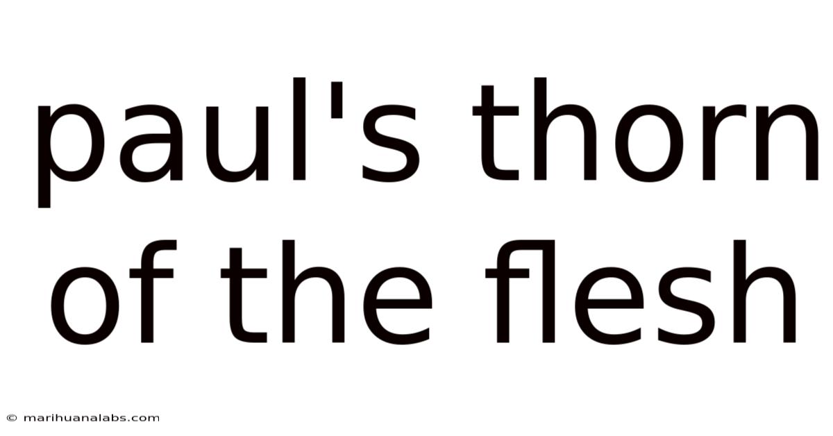Paul's Thorn Of The Flesh