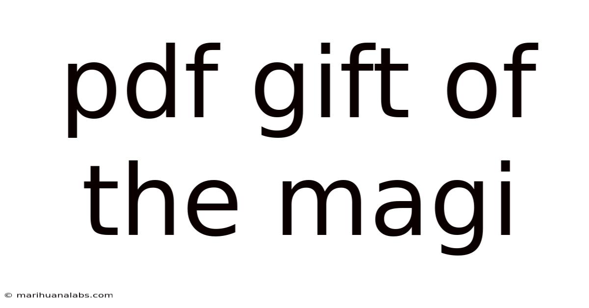 Pdf Gift Of The Magi