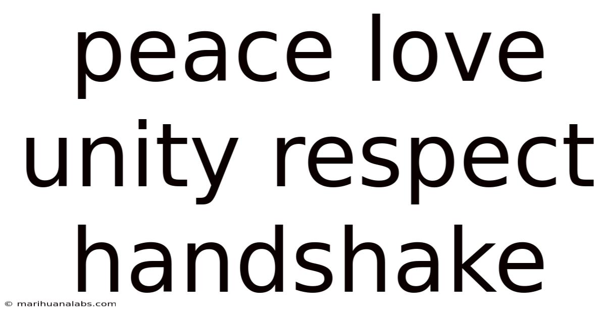 Peace Love Unity Respect Handshake