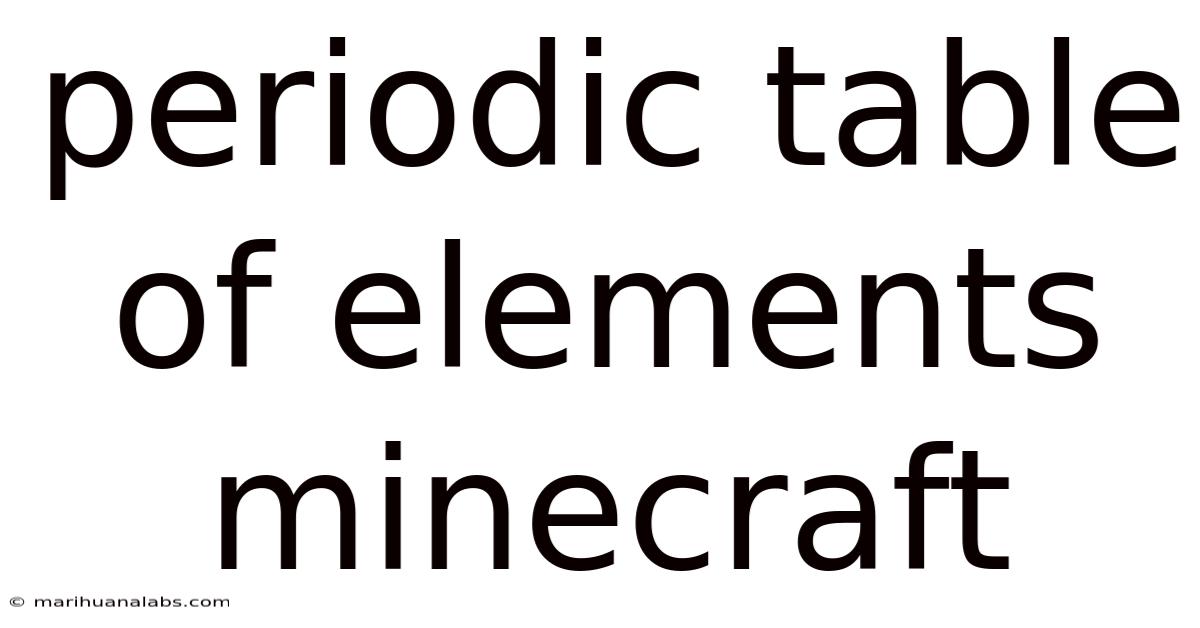 Periodic Table Of Elements Minecraft
