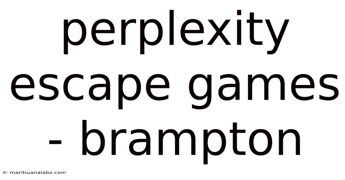 Perplexity Escape Games - Brampton