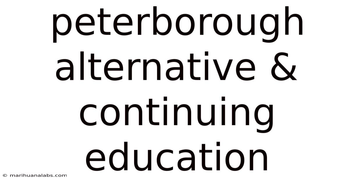 Peterborough Alternative & Continuing Education