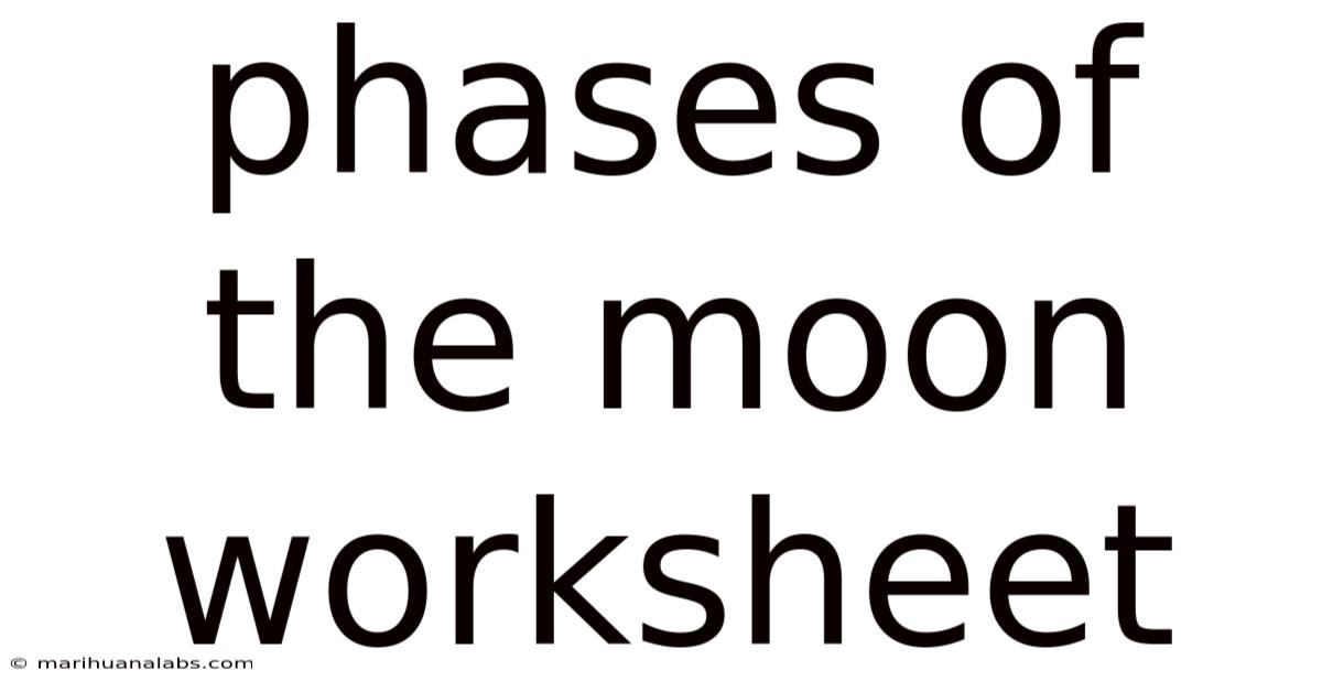 Phases Of The Moon Worksheet