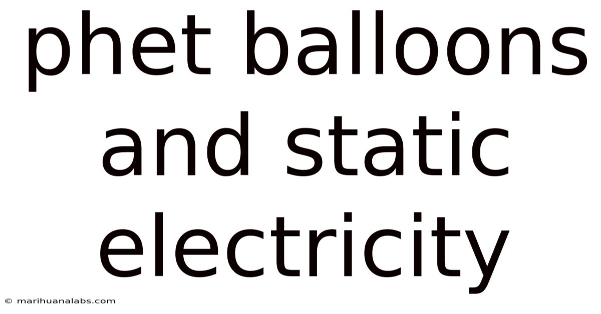 Phet Balloons And Static Electricity
