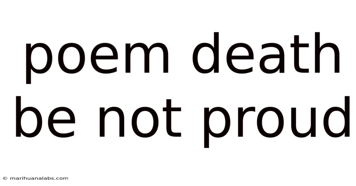 Poem Death Be Not Proud