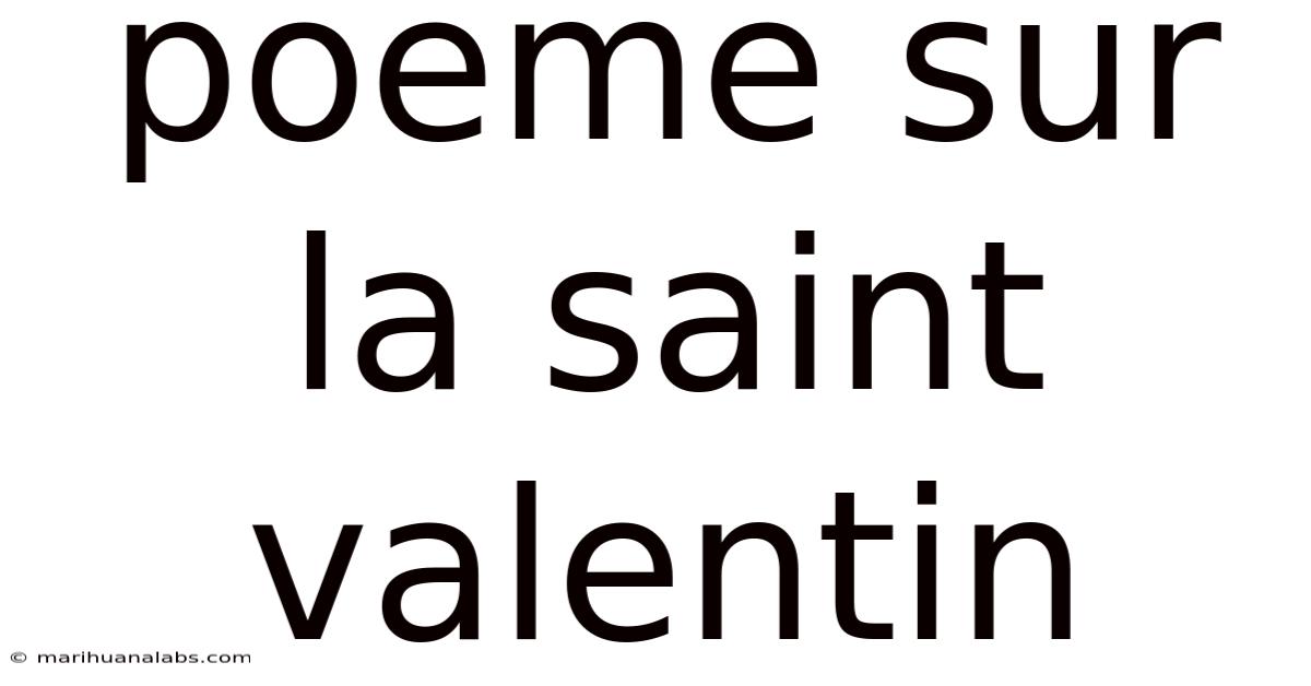Poeme Sur La Saint Valentin
