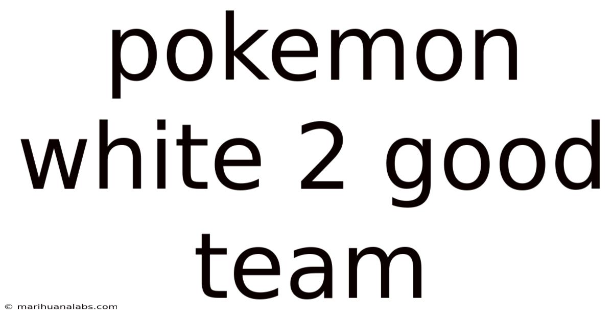 Pokemon White 2 Good Team