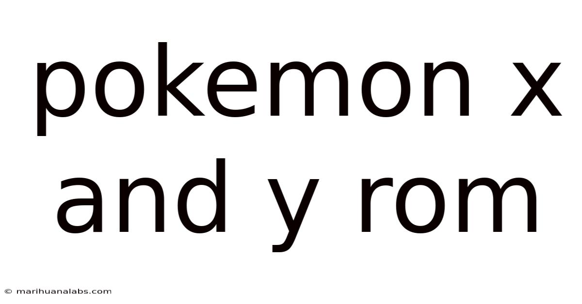 Pokemon X And Y Rom