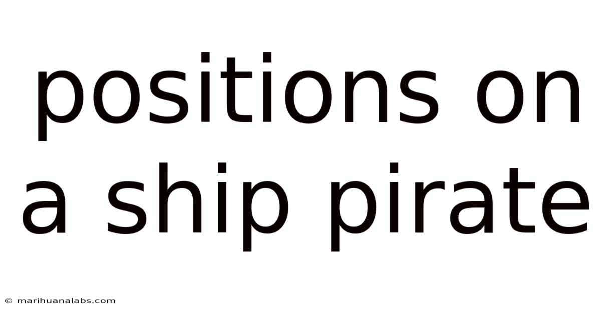 Positions On A Ship Pirate
