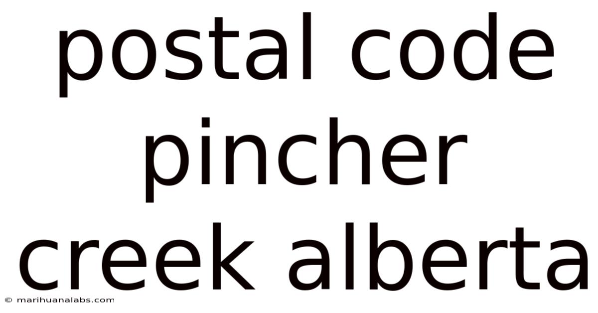 Postal Code Pincher Creek Alberta