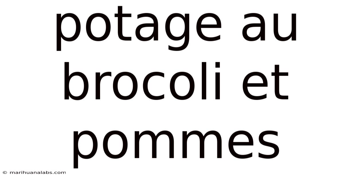Potage Au Brocoli Et Pommes
