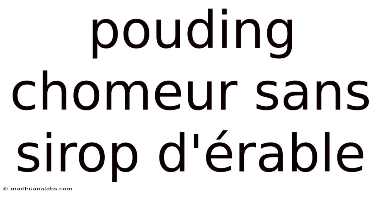 Pouding Chomeur Sans Sirop D'érable