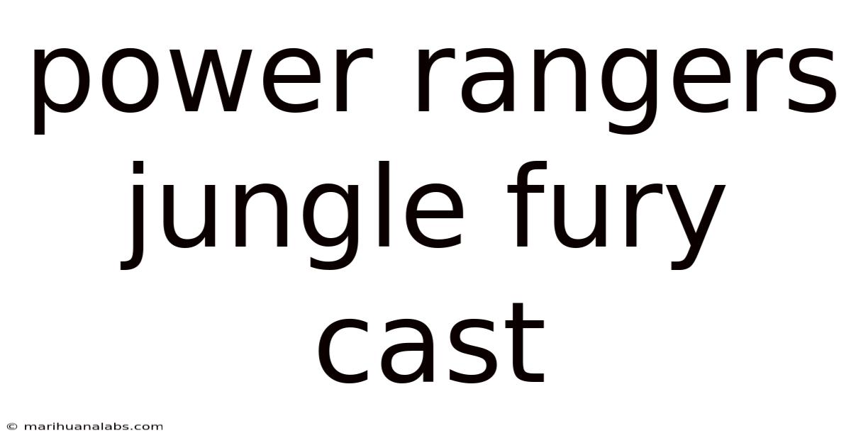 Power Rangers Jungle Fury Cast