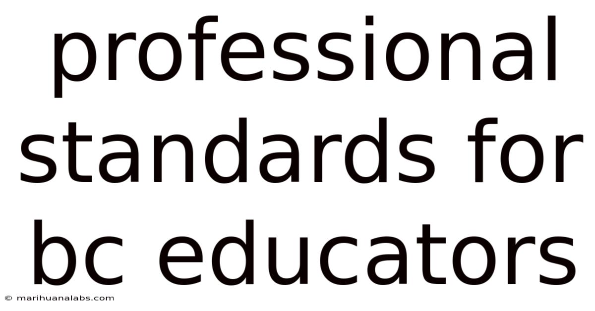 Professional Standards For Bc Educators