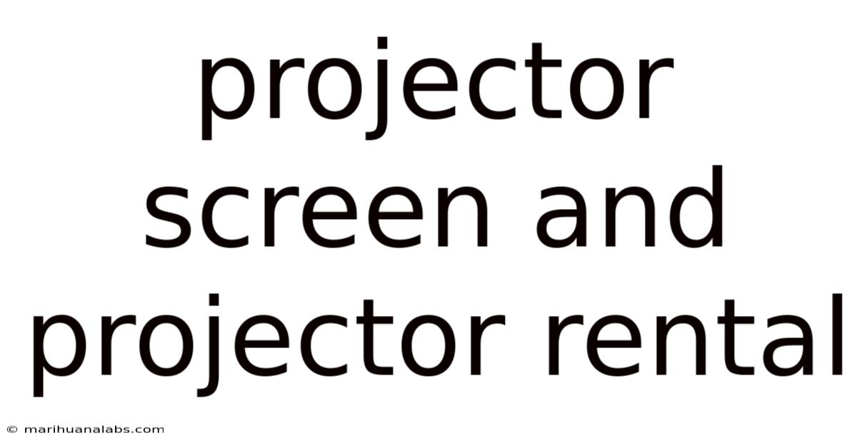 Projector Screen And Projector Rental