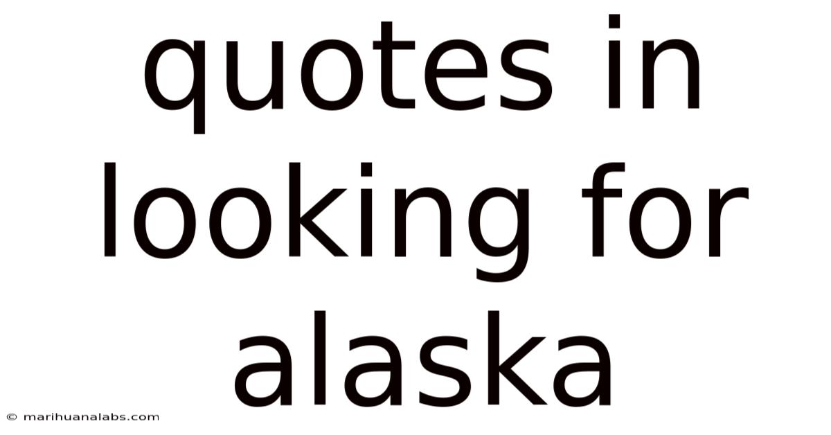 Quotes In Looking For Alaska