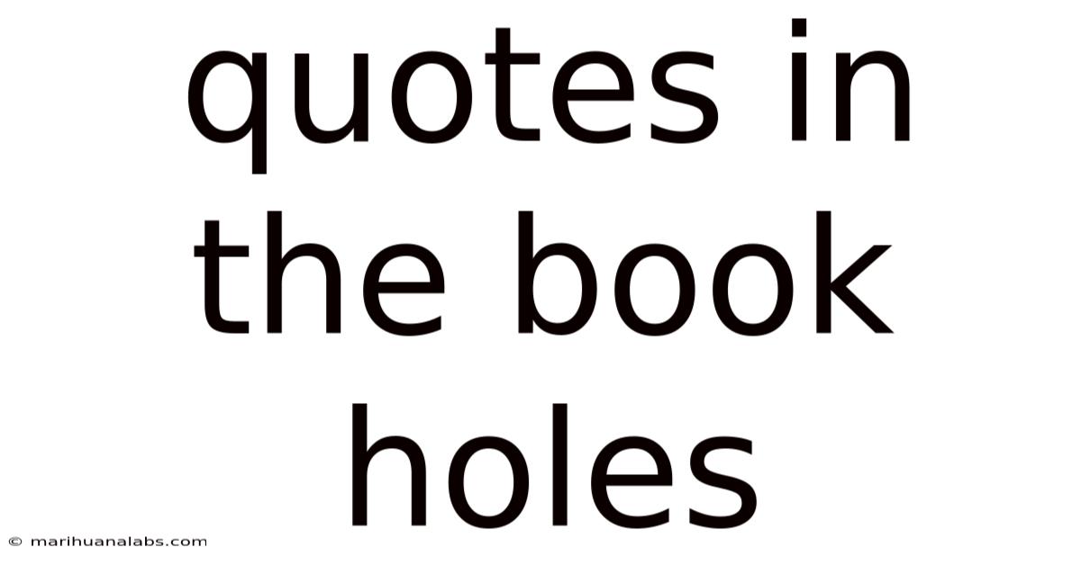 Quotes In The Book Holes