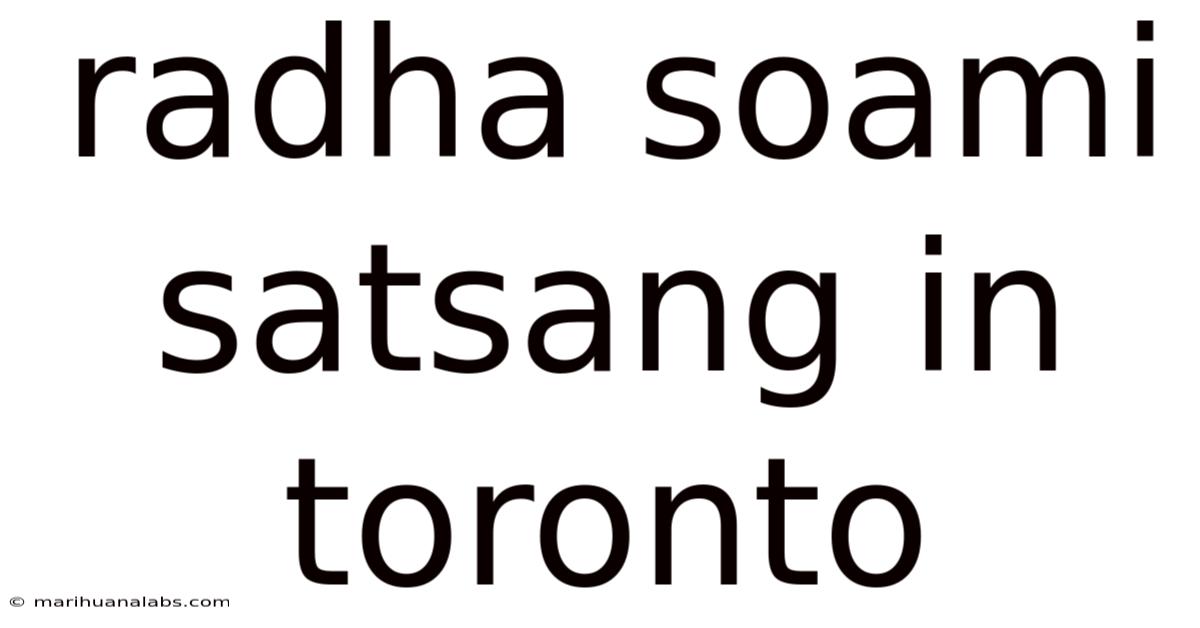 Radha Soami Satsang In Toronto