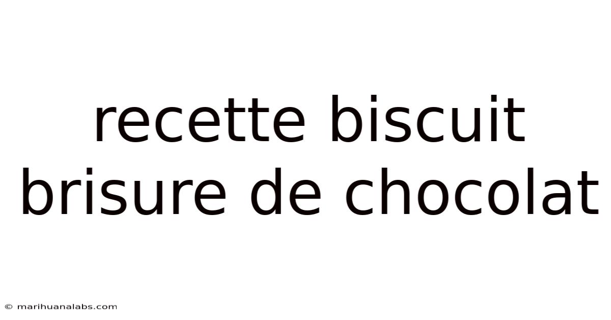 Recette Biscuit Brisure De Chocolat