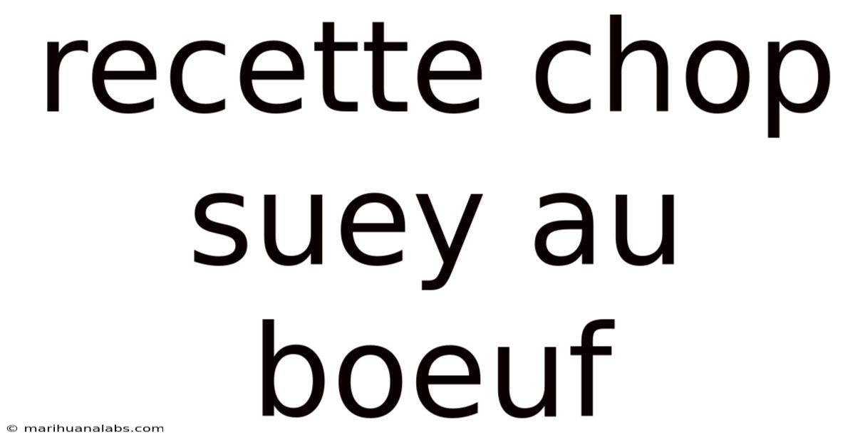 Recette Chop Suey Au Boeuf