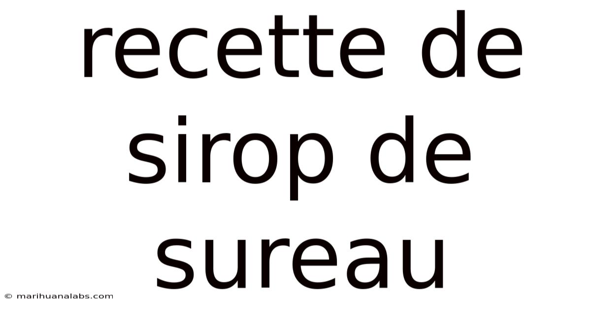 Recette De Sirop De Sureau