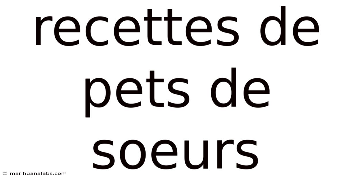 Recettes De Pets De Soeurs