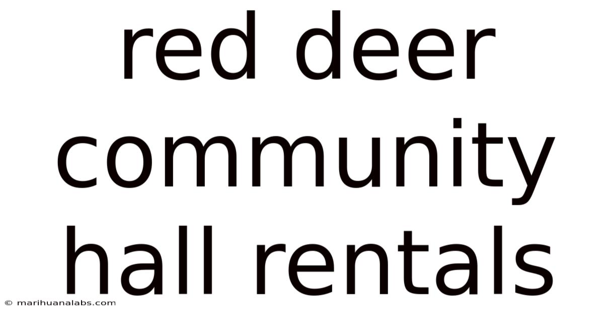 Red Deer Community Hall Rentals