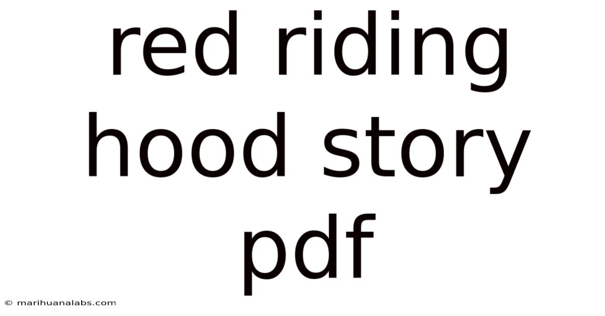 Red Riding Hood Story Pdf