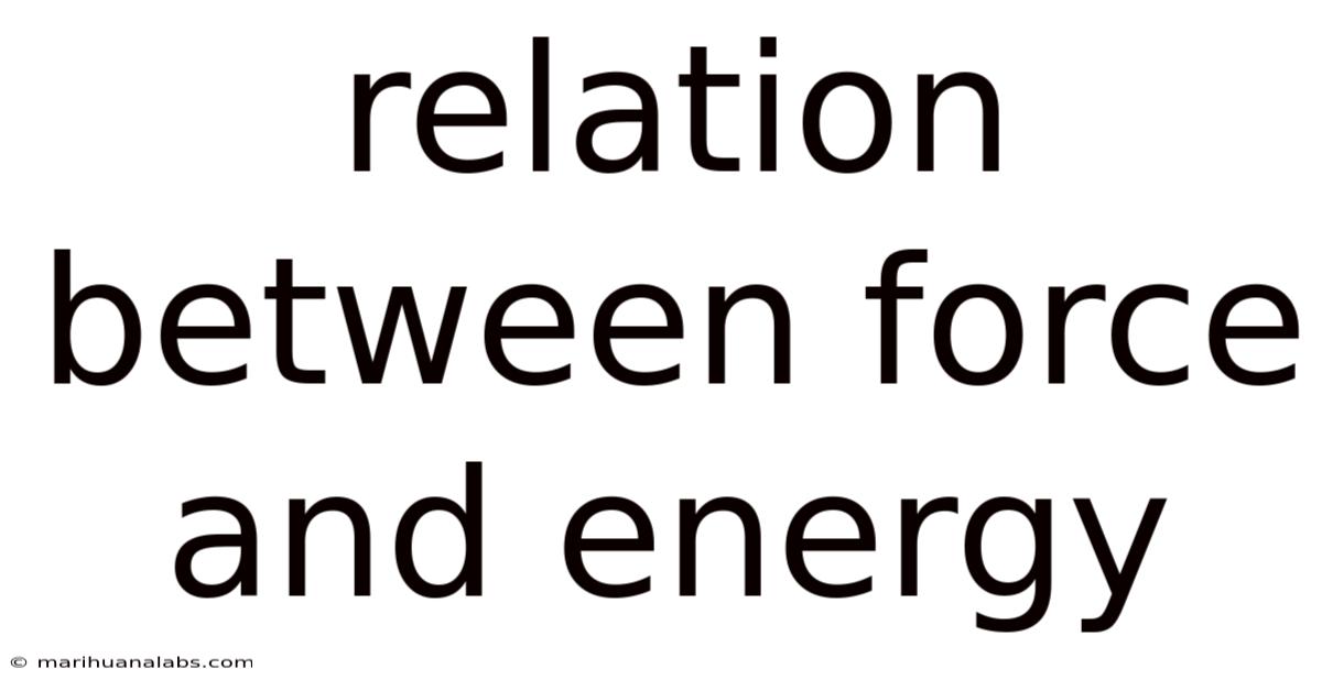 Relation Between Force And Energy