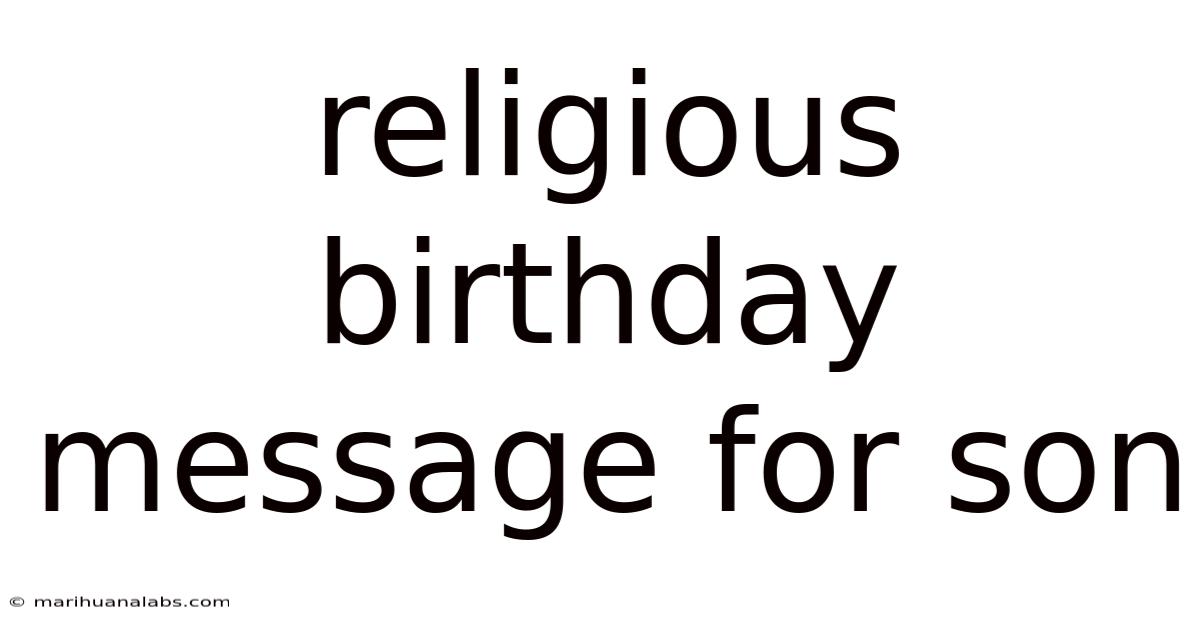 Religious Birthday Message For Son