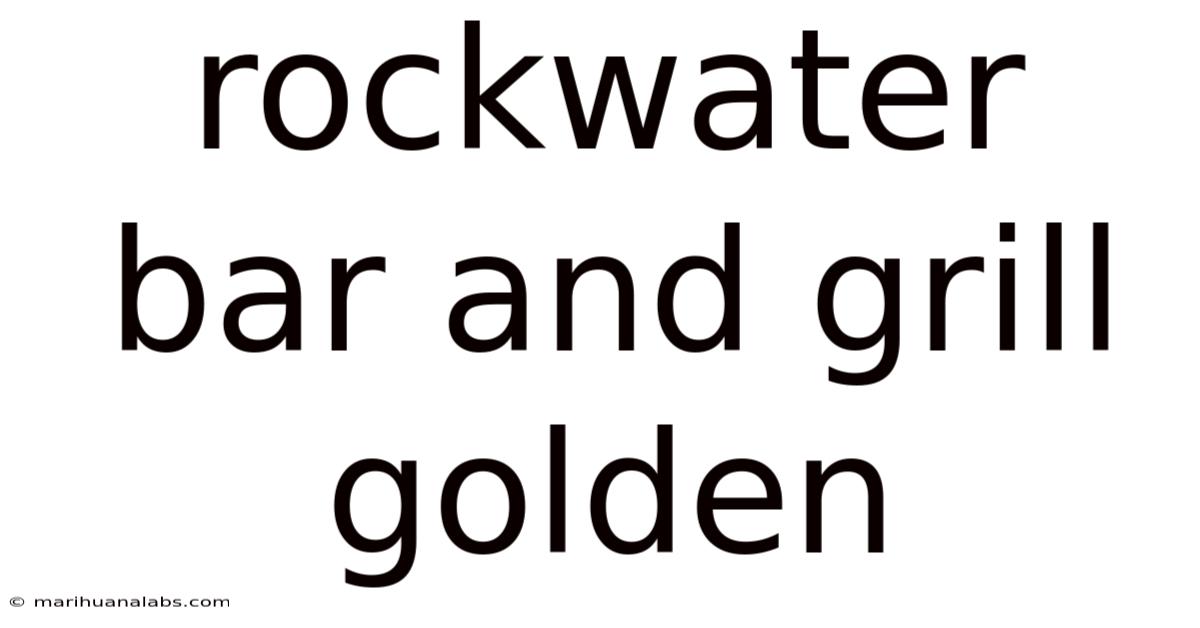 Rockwater Bar And Grill Golden