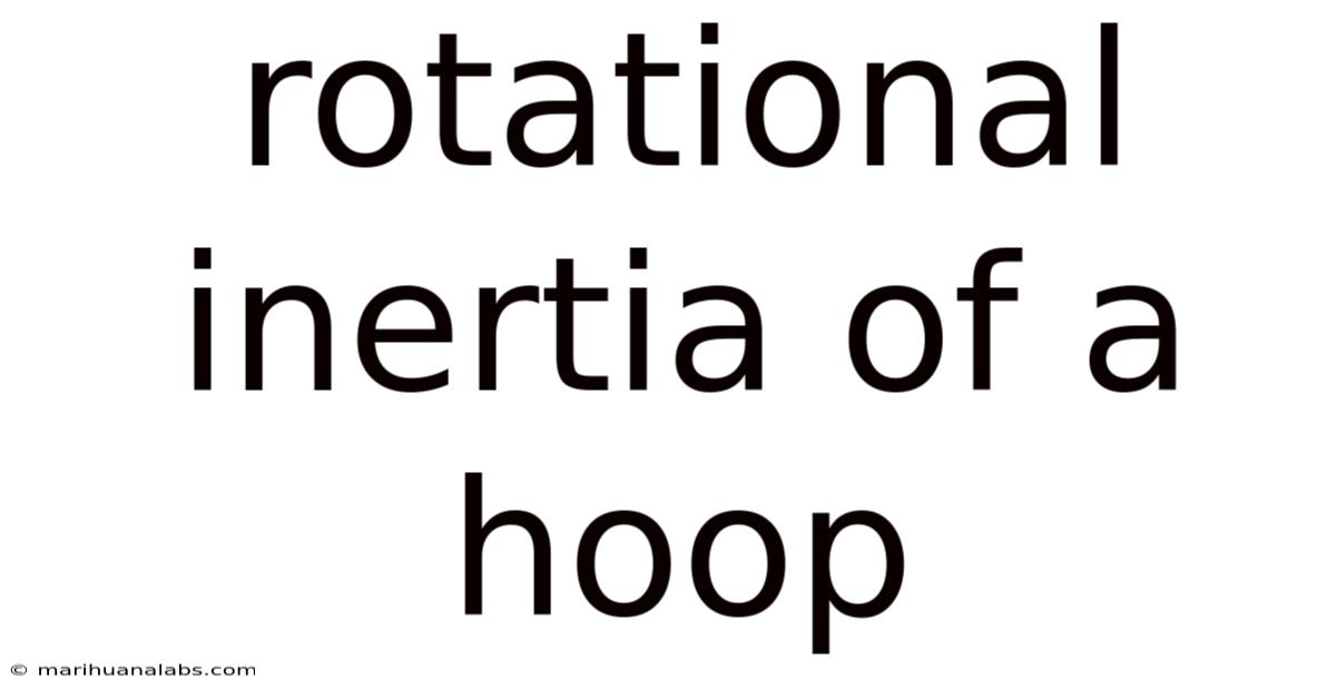 Rotational Inertia Of A Hoop