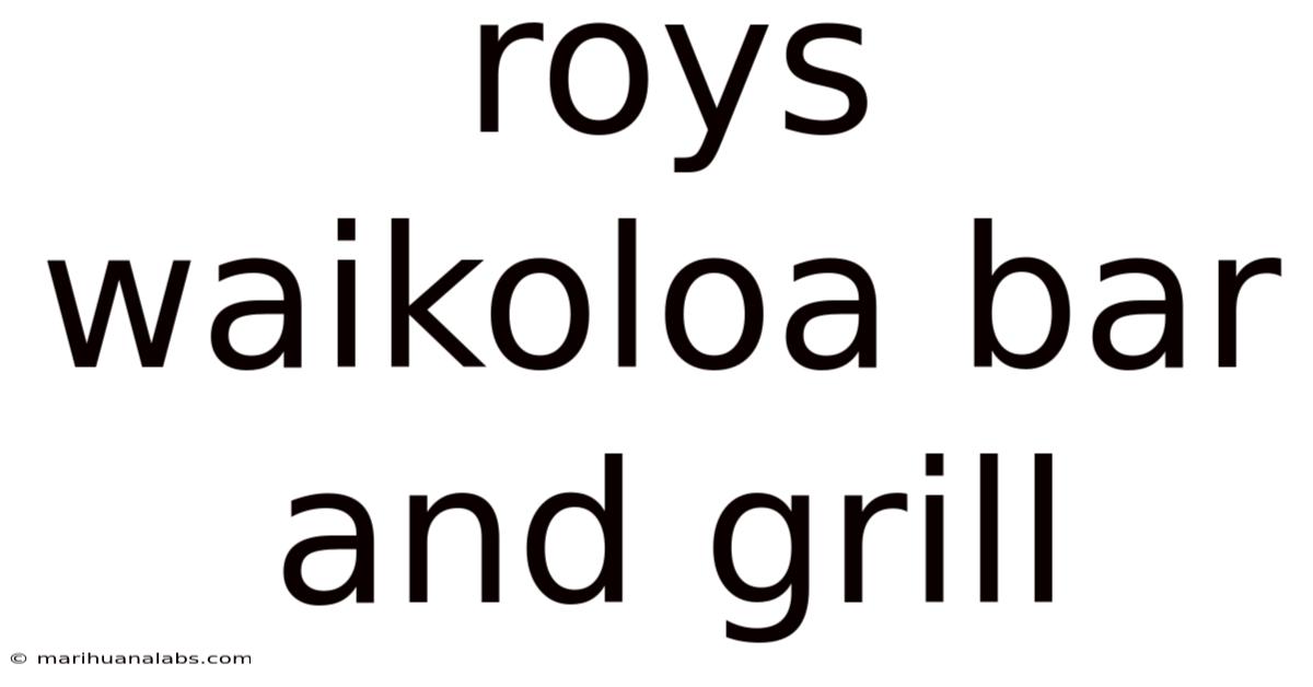 Roys Waikoloa Bar And Grill