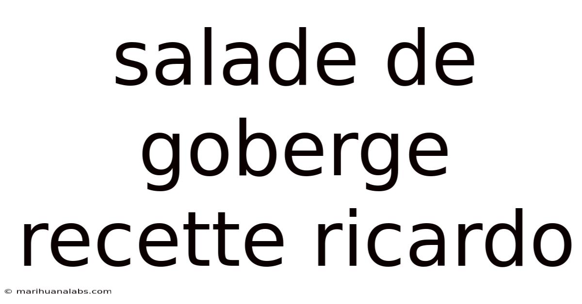 Salade De Goberge Recette Ricardo