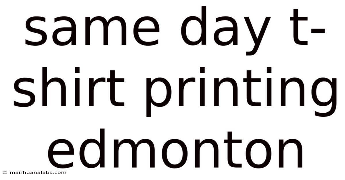 Same Day T-shirt Printing Edmonton