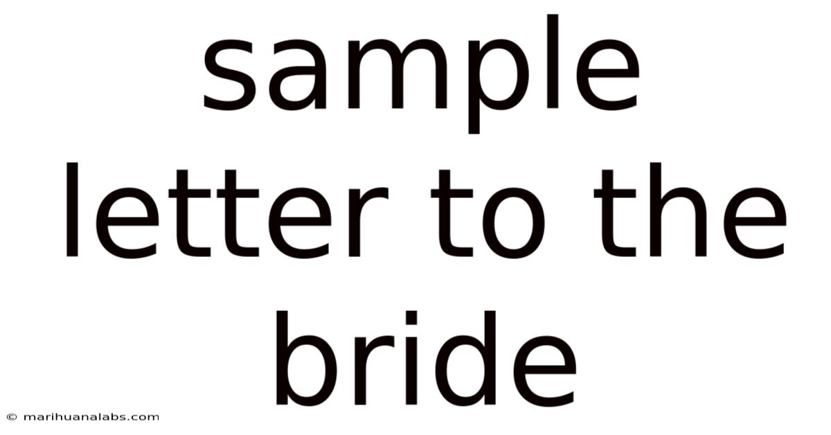 Sample Letter To The Bride