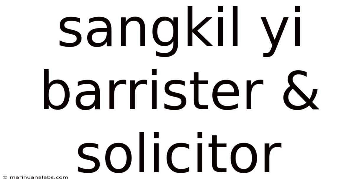 Sangkil Yi Barrister & Solicitor