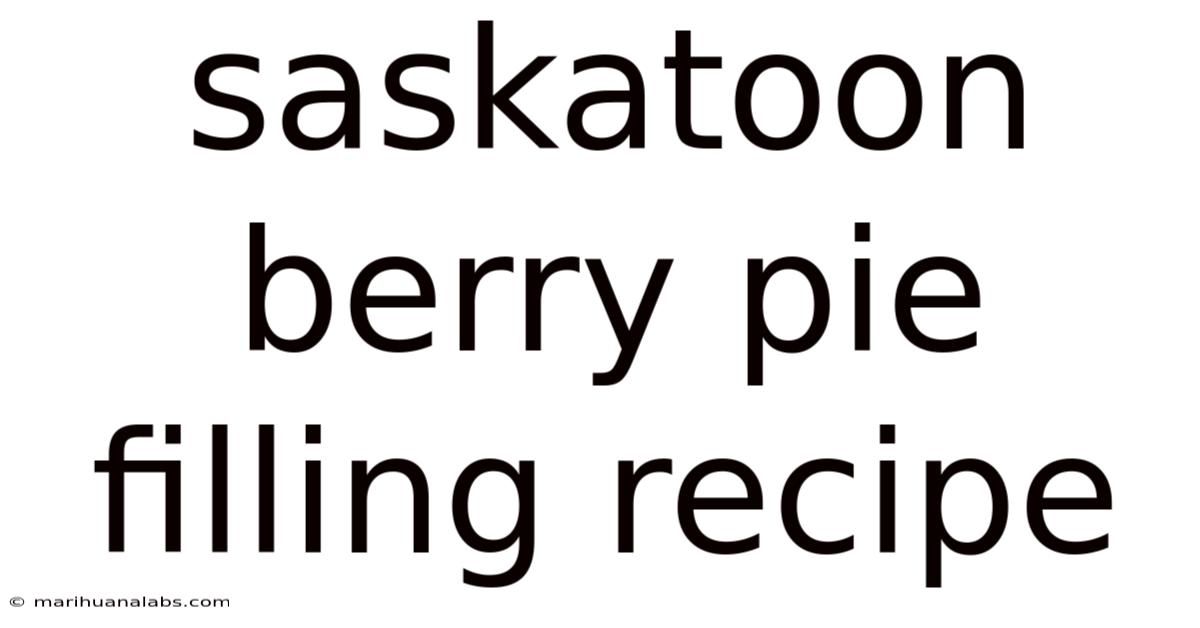 Saskatoon Berry Pie Filling Recipe