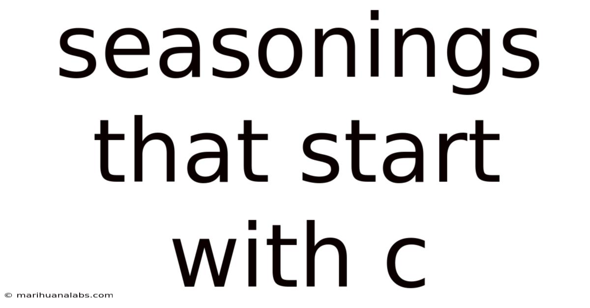Seasonings That Start With C